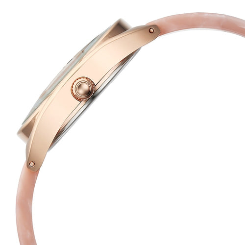 Fastrack Younique Quartz Analog Pink Color Mother Of Pearl Dial Acetate And Metal Strap Watch For Girls NT68036KD01