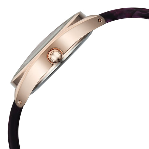 Fastrack Younique Quartz Analog Purple Mother Of Pearl Dial Two Toned Acetate & Metal Strap Watch For Girls 68036KD05