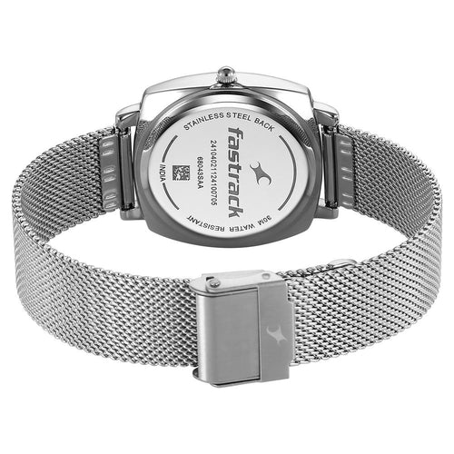 Fastrack Stunners X Quartz Analog Green Dial Stainless Steel Strap Watch For Girls 68043SM01