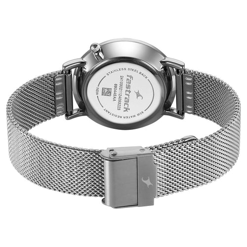 Fastrack Stunners X Quartz Analog Blue Dial Stainless Steel Strap Watch For Girls 68044SM01