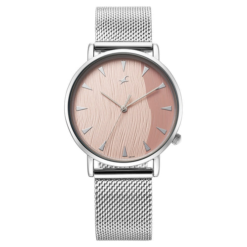 Fastrack Stunners X Quartz Analog Pink Dial Stainless Steel Strap Watch For Girls 68044SM02