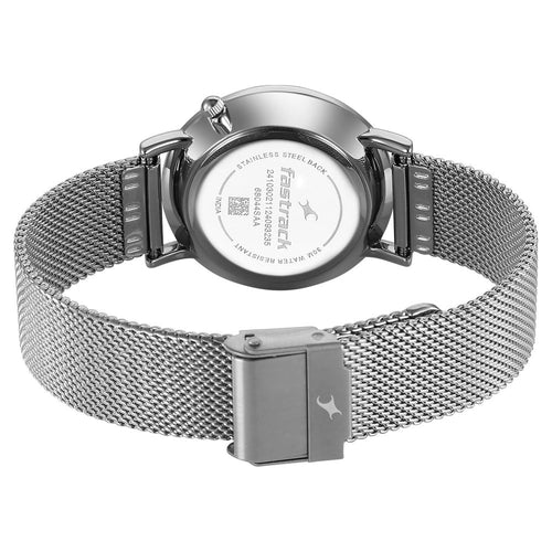 Fastrack Stunners X Quartz Analog Pink Dial Stainless Steel Strap Watch For Girls 68044SM02