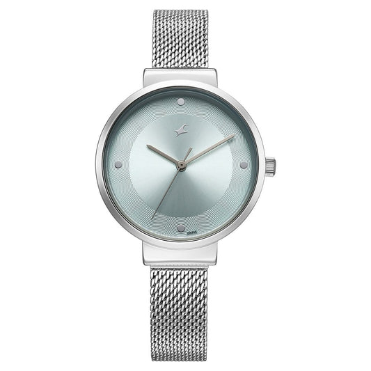 Fastrack Stunners X Quartz Analog Green Dial Stainless Steel Strap Watch For Girls NU68045SM02