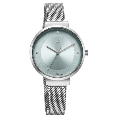 Fastrack Stunners X Quartz Analog Green Dial Stainless Steel Strap Watch For Girls NU68045SM02