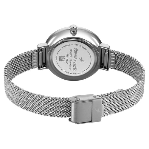 Fastrack Stunners X Quartz Analog Green Dial Stainless Steel Strap Watch For Girls NU68045SM02