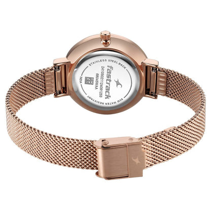 Fastrack Stunners X Quartz Analog Green Dial Stainless Steel Strap Watch For Girls 68045WM01