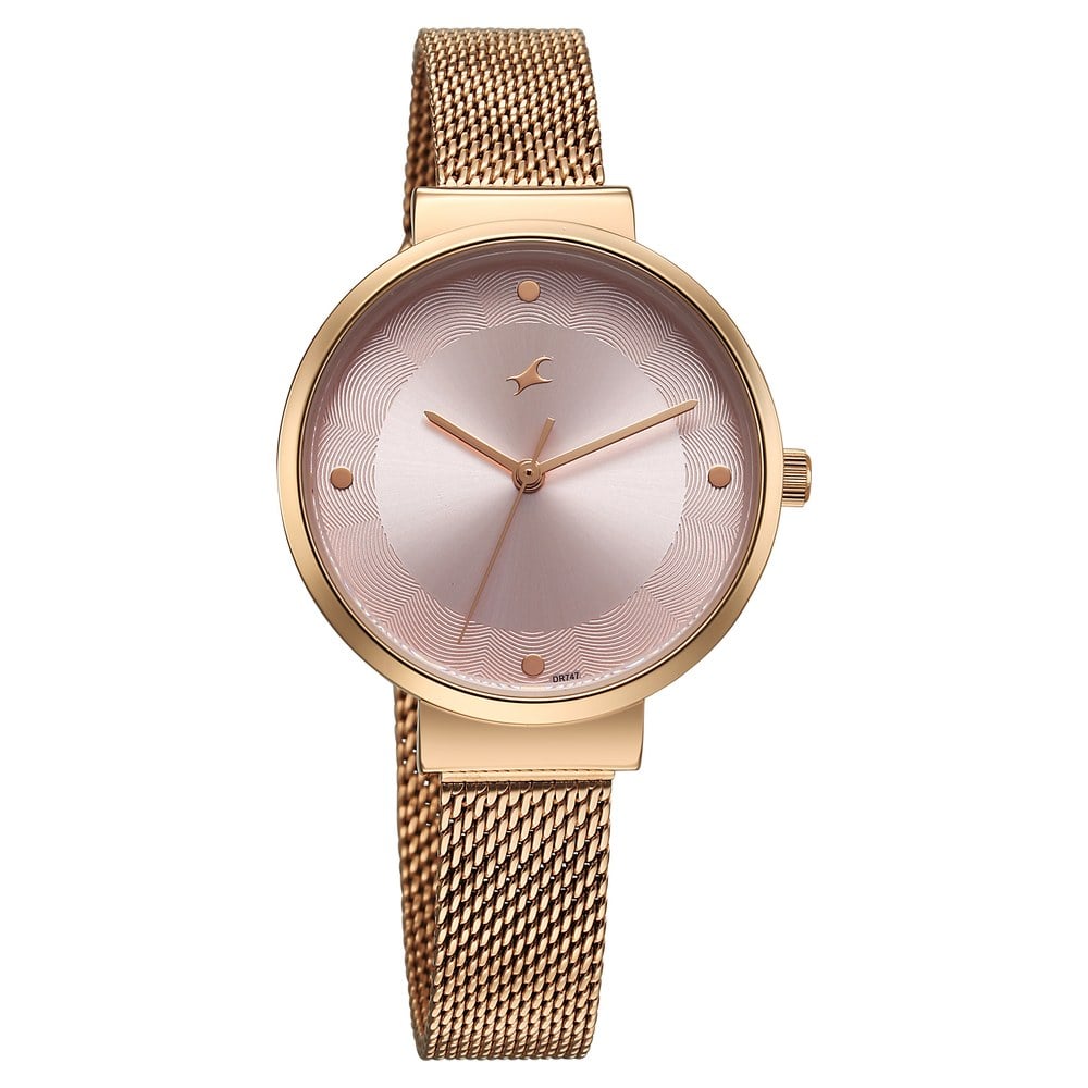 Fastrack Stunners X Quartz Analog Pink Dial Stainless Steel Strap Watch For Girls 68045WM02