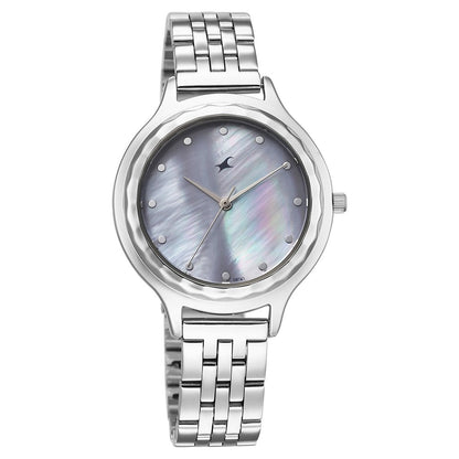 Fastrack Stunners X Quartz Analog Purple Dial Stainless Steel Strap Watch For Girls 68046SM01