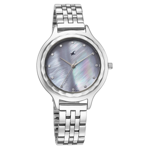 Fastrack Stunners X Quartz Analog Purple Dial Stainless Steel Strap Watch For Girls 68046SM01
