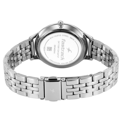 Fastrack Stunners X Quartz Analog Purple Dial Stainless Steel Strap Watch For Girls 68046SM01