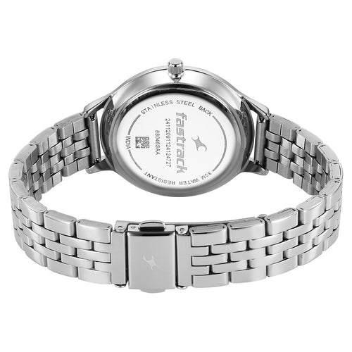Fastrack Stunners X Quartz Analog Pink Dial Stainless Steel Strap Watch For Girls 68046SM03