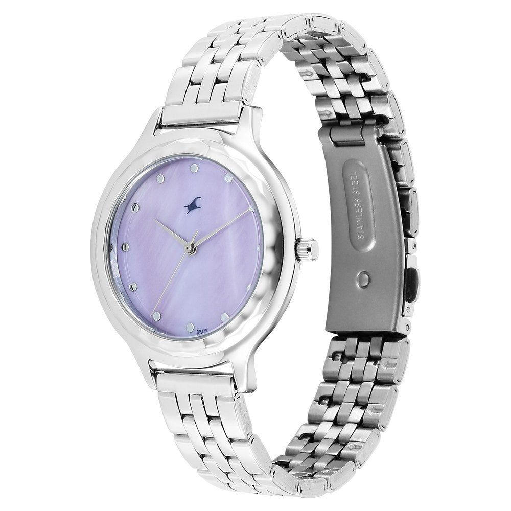 Fastrack Stunners X Quartz Analog Blue Dial Stainless Steel Strap Watch For Girls 68046SM05