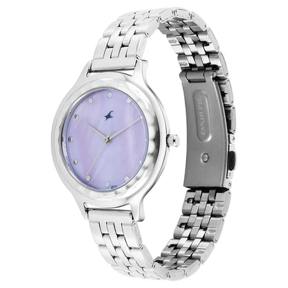Fastrack Stunners X Quartz Analog Blue Dial Stainless Steel Strap Watch For Girls 68046SM05