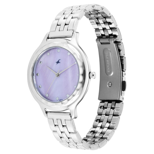 Fastrack Stunners X Quartz Analog Blue Dial Stainless Steel Strap Watch For Girls 68046SM05