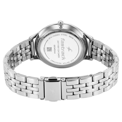 Fastrack Stunners X Quartz Analog Blue Dial Stainless Steel Strap Watch For Girls 68046SM05