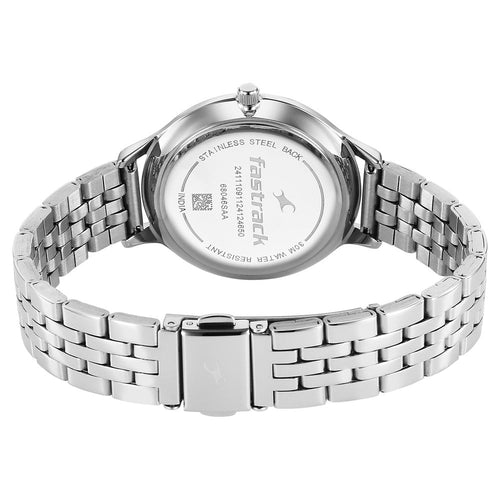 Fastrack Stunners X Quartz Analog Blue Dial Stainless Steel Strap Watch For Girls 68046SM05