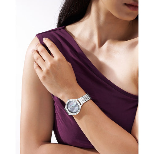 Fastrack Stunners X Quartz Analog Blue Dial Stainless Steel Strap Watch For Girls 68046SM05