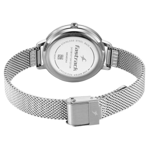 Fastrack Stunners X Quartz Analog Ivory Dial Stainless Steel Strap Watch For Girls NU68048SM02