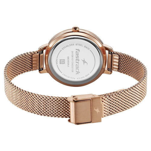 Fastrack Stunners X Quartz Analog Green Dial Stainless Steel Strap Watch For Girls 68048WM01