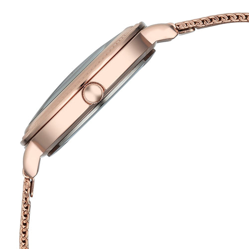 Fastrack Stunners Quartz Analog Pink Dial Rose Gold Stainless Steel Strap Watch For Girls 68048WM02