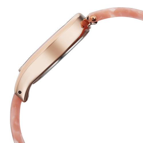 Fastrack Younique Quartz Analog Pink Mother Of Pearl Dial Two Toned Acetate & Metal Strap Watch For Girls 68052KD02