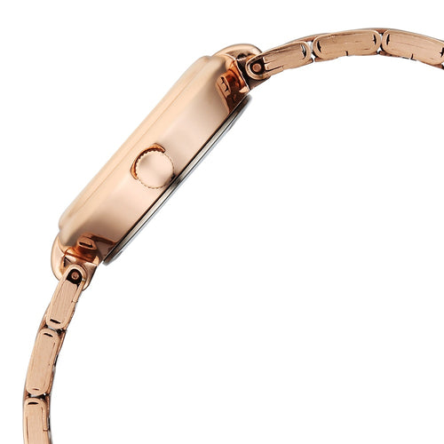Fastrack Stunners Quartz Analog Beige Dial Rose Gold Stainless Steel Strap Watch For Girls 68063WM01