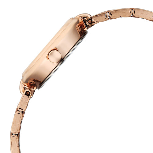 Fastrack Stunners Quartz Analog Teal Dial Rose Gold Stainless Steel Strap Watch For Girls 68063WM02