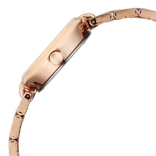 Fastrack Stunners Quartz Analog Pink Dial Rose Gold Stainless Steel Strap Watch For Girls 68063WM03