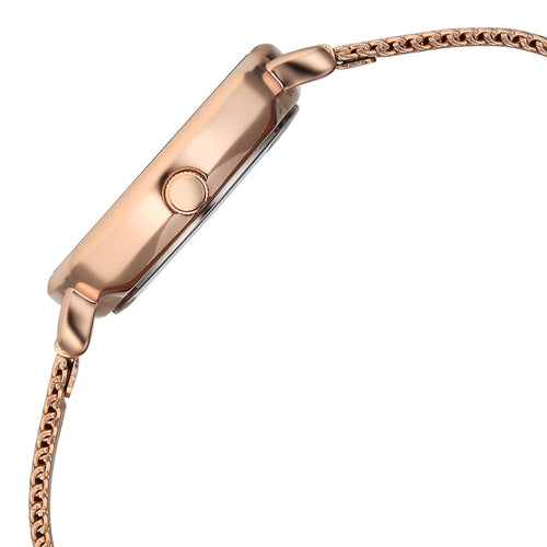 Fastrack Stunners Quartz Analog Silver Dial Rose Gold Stainless Steel Strap Watch For Girls 68064WM01