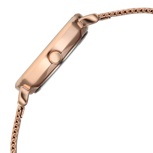 Fastrack Stunners Quartz Analog Purple Dial Rose Gold Stainless Steel Strap Watch For Girls 68064WM02