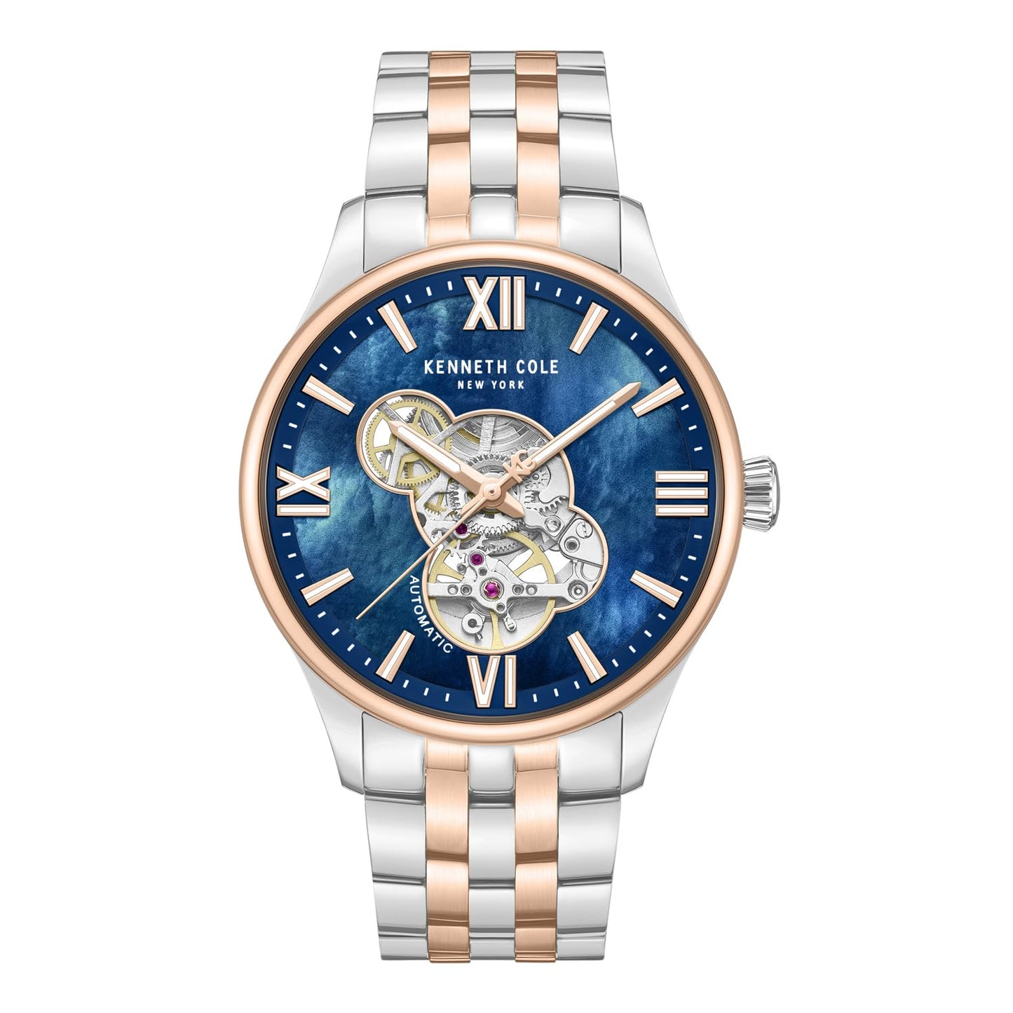Kenneth Cole Automatic Analog Blue Dial Multicolor Stainless Steel Strap Watch for Men KCWGY0089103MNW