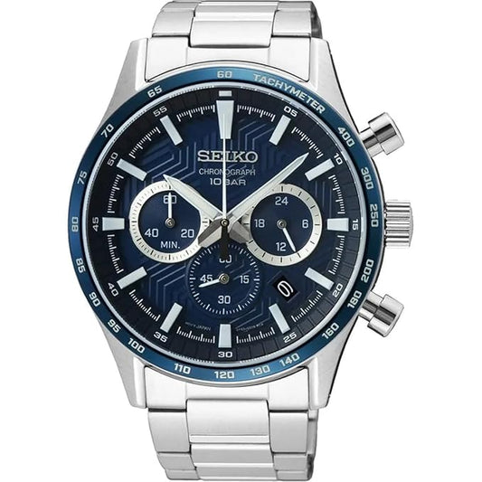 Men's Quartz Chronograph Watch with Three Sub-dials - SSB445P1