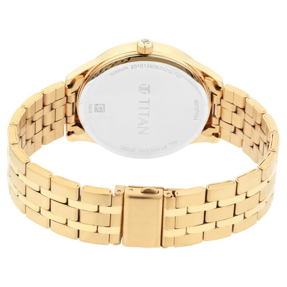 Titan Quartz Analog with Day and Date White Dial Stainless Steel Strap Watch for Men - NU90127YM01