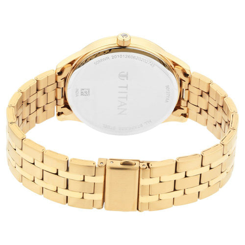 Titan Quartz Analog with Day and Date White Dial Stainless Steel Strap Watch for Men - NU90127YM01