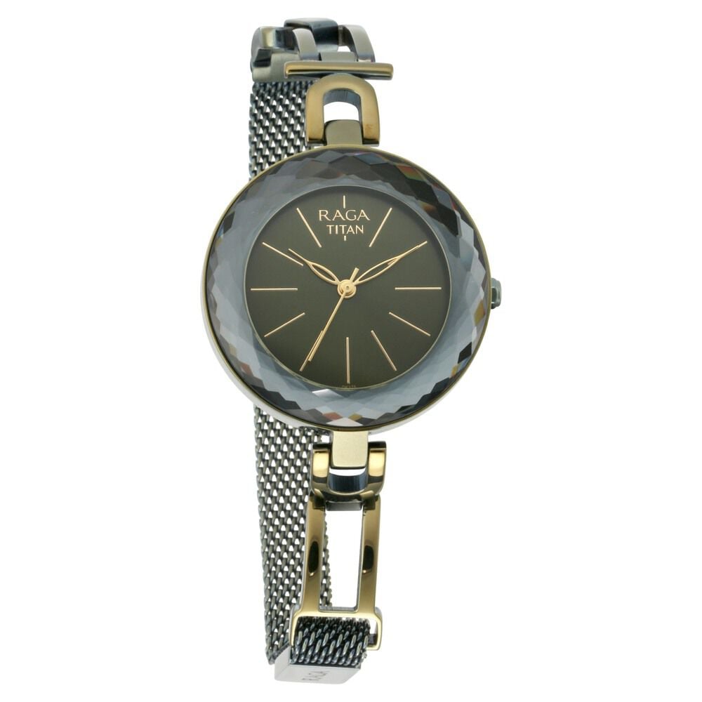 Titan Raga Facets Gun Dial Women Watch With Stainless Steel Strap -NU95122QM01