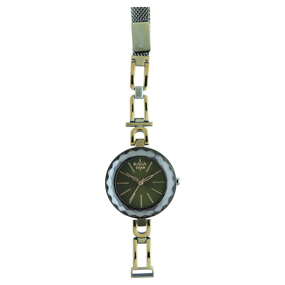 Titan Raga Facets Gun Dial Women Watch With Stainless Steel Strap -NU95122QM01