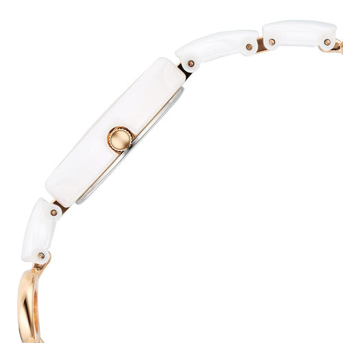 Titan Raga Ceramics Quartz Analog White Dial Metal & Ceramic Strap Watch For Women - NU95146KD05