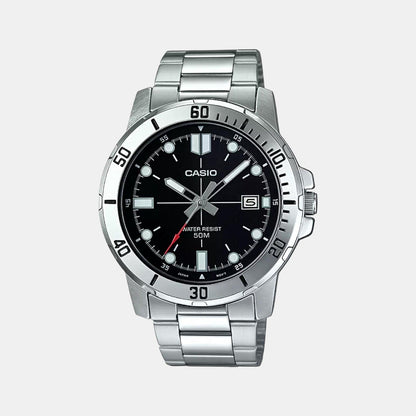 Enticer Men Quartz Black Dial Analog Stainless Steel Watch A1362