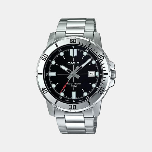 Enticer Men Quartz Black Dial Analog Stainless Steel Watch A1362