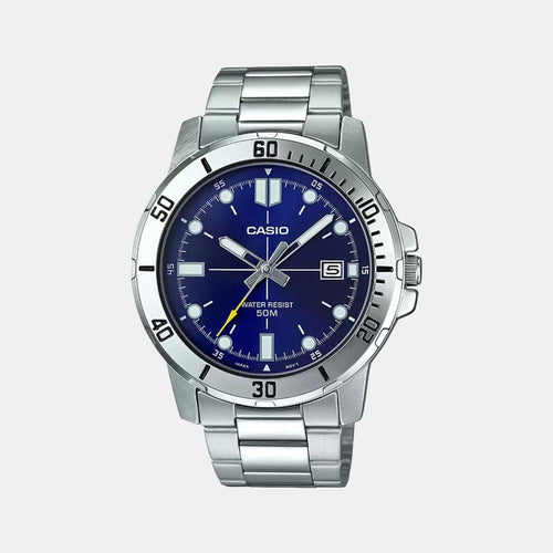 Enticer Men Quartz Blue Dial Analog Stainless Steel Watch A1364