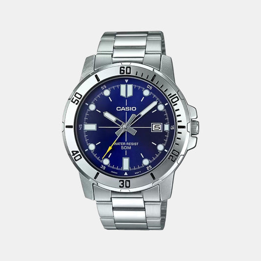 Enticer Men Quartz Blue Dial Analog Stainless Steel Watch A1364