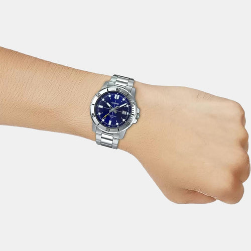 Enticer Men Quartz Blue Dial Analog Stainless Steel Watch A1364