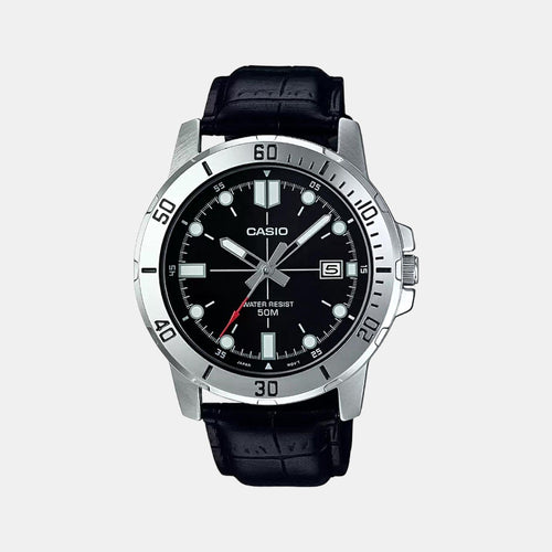Enticer Men Quartz Black Dial Analog Leather Watch A1371