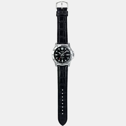 Enticer Men Quartz Black Dial Analog Leather Watch A1371