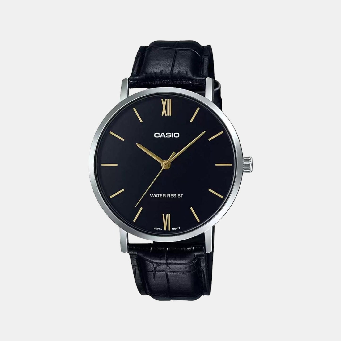 Enticer Men Quartz Black Dial Analog Leather Watch A1615