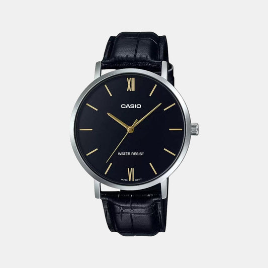 Enticer Men Quartz Black Dial Analog Leather Watch A1615