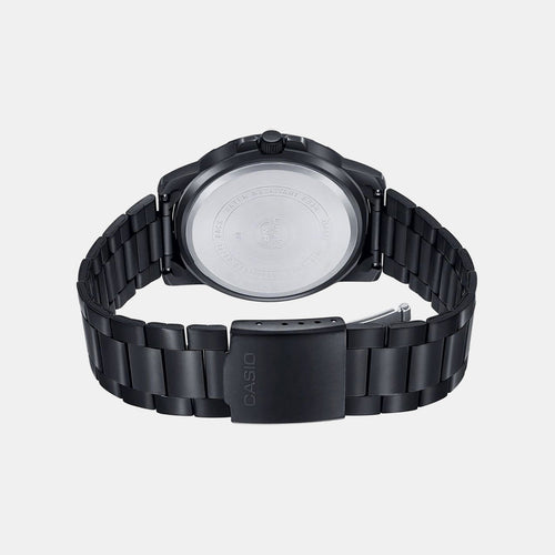 Enticer Men Quartz Black Dial Analog Stainless Steel Watch A1979
