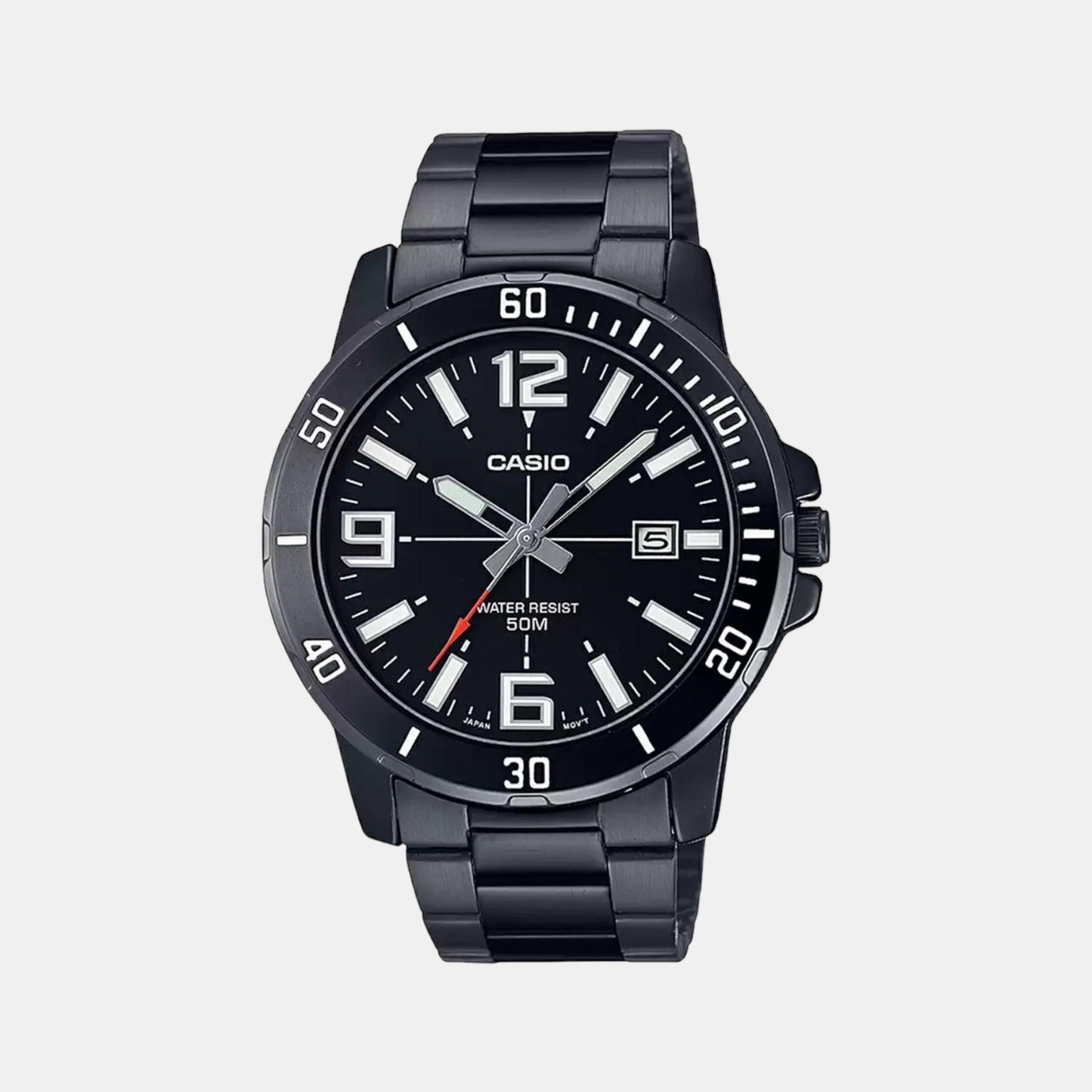 Enticer Men Quartz Black Dial Analog Stainless Steel Watch A1979