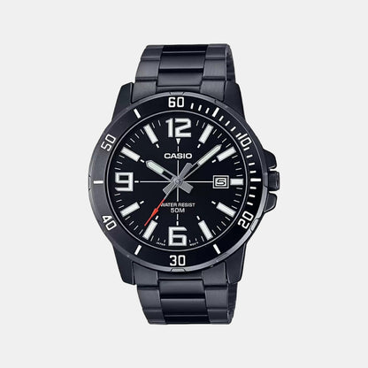 Enticer Men Quartz Black Dial Analog Stainless Steel Watch A1979