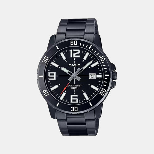 Enticer Men Quartz Black Dial Analog Stainless Steel Watch A1979